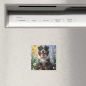 Aimant Bernese Mountain Spring Flowers Peinture (In Situ (Lave-vaisselle))