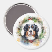 Aimant Bernois Mountain Festive Wreath Pup (Recto/Verso)