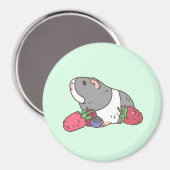 Aimant Berries et cochon de Guinée en vert menthe (Recto/Verso)