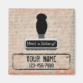 Aimant Besoin d'un tampon en caoutchouc Customisé Nom Tél (Devant)