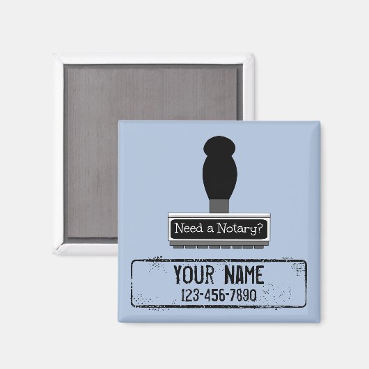Aimant Besoin d'un tampon en caoutchouc Customisé Nom Tél (Recto/Verso)