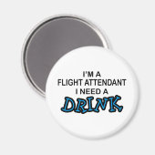 Aimant Besoin d'un verre - agent de bord (Recto/Verso)