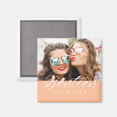 Aimant "Besoins depuis" Photo personnalisée Peach Fuzz Ch (Recto/Verso)