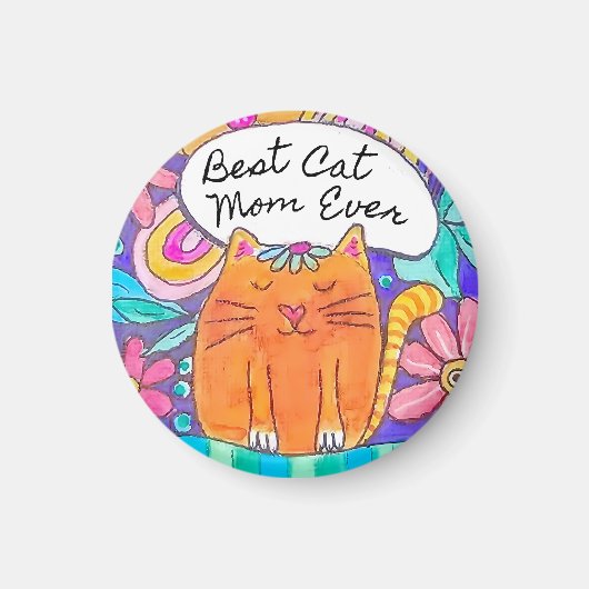 Aimant Best Cat Mom Ever Cat Gift Sticker (Devant)