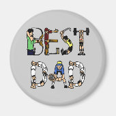 Aimant Best Dad Sports Fun (Devant)