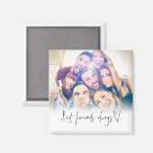 Aimant Best Friends Always Modern Heart Script Photo (Recto/Verso)