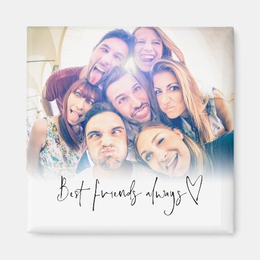 Aimant Best Friends Always Modern Heart Script Photo (Devant)