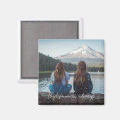 Aimant Best Friends Always Modern Heart Script Photo  (Recto/Verso)