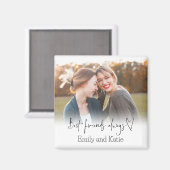 Aimant Best Friends Always Names Heart Script Photo (Recto/Verso)