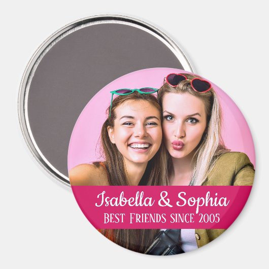 Aimant Best friends forever moderne BFF photo (Recto/Verso)