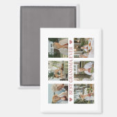 Aimant Best Grandma Ever Photo Collage – Gift with Hearts (Recto/Verso)