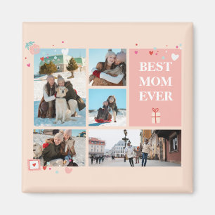 Aimant Best Mom Ever 5 Photo Mother's Day Collage
