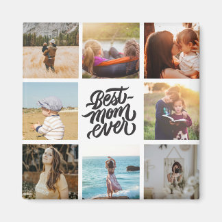 Aimant Best Mom Ever Personalized Photo Collage