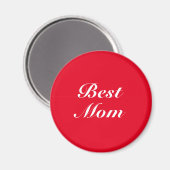 Aimant Best Mom rouge blanc classique script élégant chic (Recto/Verso)