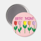 Aimant Best Mom Tulips Concevez des cadeaux (Recto/Verso)