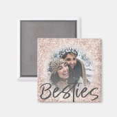 Aimant Bestie Rose Gold Parties scintillant Sparkle Photo (Recto/Verso)