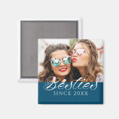 Aimant "Besties depuis" Photo personnalisée Chic (Recto/Verso)