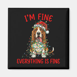 Aimant Bet Hound Dog Noël Je vais bien Tout va bien