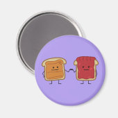 Aimant Beurre d'arachide et Jelly Fist Bump amis toast (Recto/Verso)
