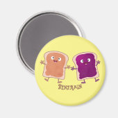 Aimant Beurre d'arachide mignonne et caricature sandwich (Recto/Verso)