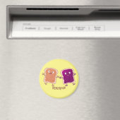 Aimant Beurre d'arachide mignonne et caricature sandwich (In Situ (Lave-vaisselle))