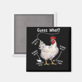 Aimant Beurre De Poulet Devine Ce Que Poulet Thig Devine  (Recto/Verso)