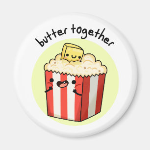 Aimant Beurre Ensemble Funny Beurre Popcorn Pun