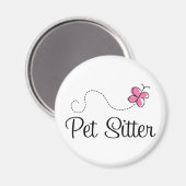 Aimant Beurre rose mignon Pet Sitter (Recto/Verso)