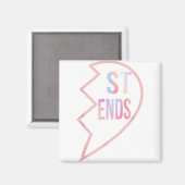 Aimant BFF 1 Coeur en 2 Meilleurs Amis Correspondant 2ème (Recto/Verso)