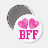 Aimant BFF Best Friends pour toujours avec coeur d'amour (Recto/Verso)