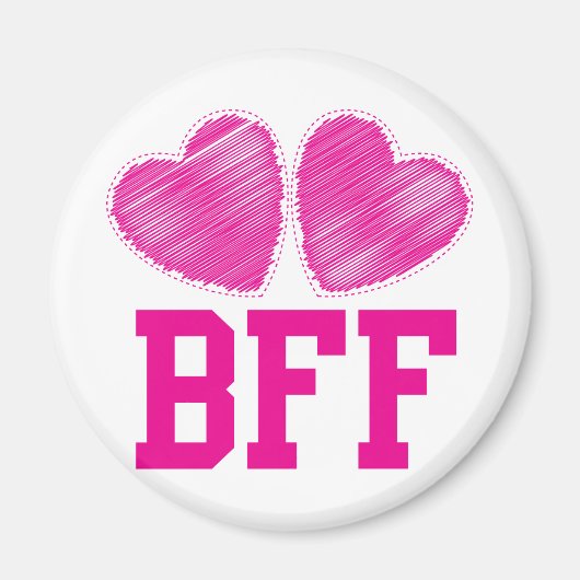 Aimant BFF Best Friends pour toujours avec coeur d'amour (Devant)