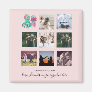 Aimant BFF Photo Collage Jellyfish Octopus Cadeau personn