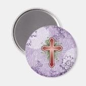 Aimant Bg solide rouge à bouton doux croisé (Recto/Verso)