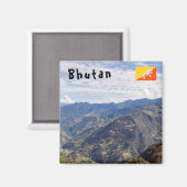 Aimant Bhoutan paisible montagnes orientales - Himalaya (Recto/Verso)