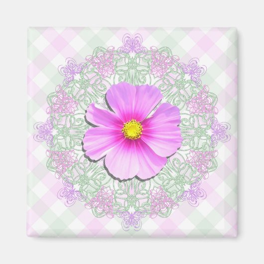 Aimant - Bi-Color Cosmos Dentelle et treillis (Devant)