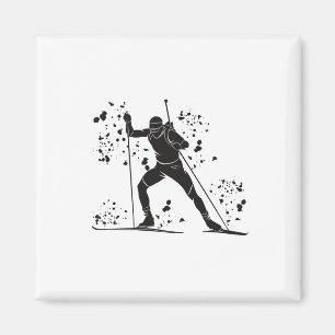 Aimant Biathlète Biathlon de ski nordique 14