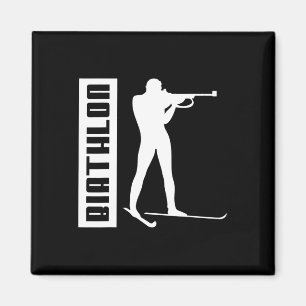 Aimant Biathlon Ski Ski Sports d'hiver Ski de fond