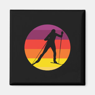 Aimant Biathlon vintage I Sports d'hiver Ski de fond