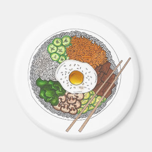 Aimant Bibimbap Cuisine coréenne Cuisine Cuisine Riz Egg
