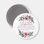 Aimant Bible chrétienne Verse Isaïe 40 rose Floral (Recto/Verso)