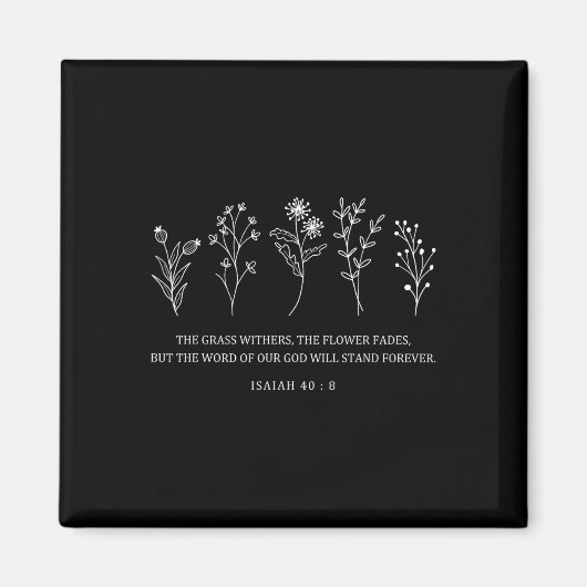 Aimant Bible Fleur Verset Pâques La Parole De Notre Dieu  (Devant)