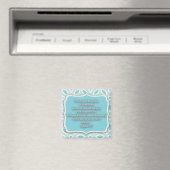 Aimant Bible Verse Florale Blanc Bleu Clair (In Situ (Lave-vaisselle))