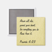 Aimant Bible Verse Proverbes d'aimants 4:23 (Recto/Verso)