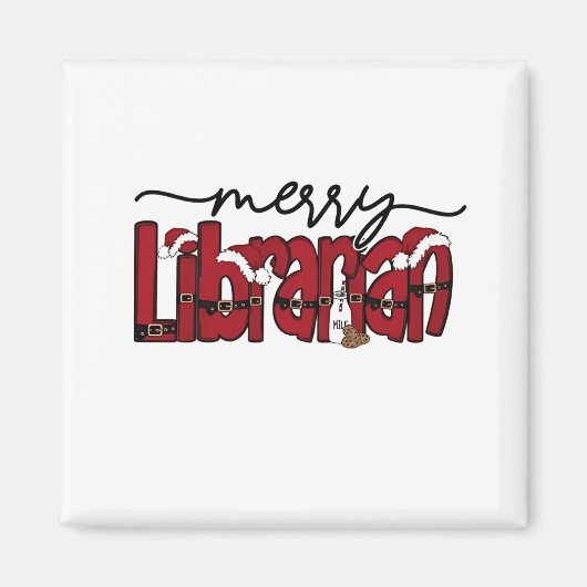 Aimant Bibliothèque Joyeuse Librairie de Noël Lover (Devant)