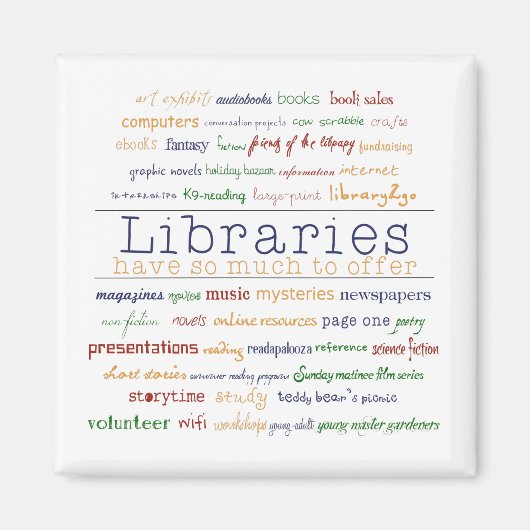 Aimant Bibliothèques - modifier la couleur (Devant)
