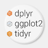 Aimant Bibliothèques Tidyverse : dplyr, ggplot2, tidyr (Devant)