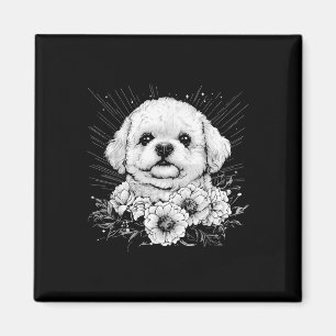 Aimant Bichon Frise Amoureux des chiens Style Rétro tatou