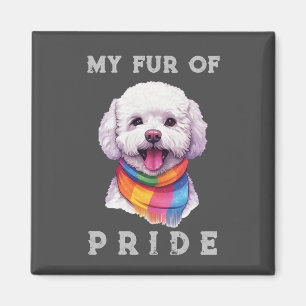 Aimant Bichon Frise Chien Arc-en-ciel Funny Ma fierté de