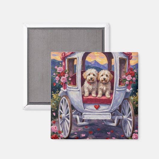 Aimant Bichon Frise Chien Saint-Valentin (Recto/Verso)
