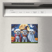 Aimant Bichon Frise Chiens Citrouille Halloween Funny (In Situ (Lave-vaisselle))